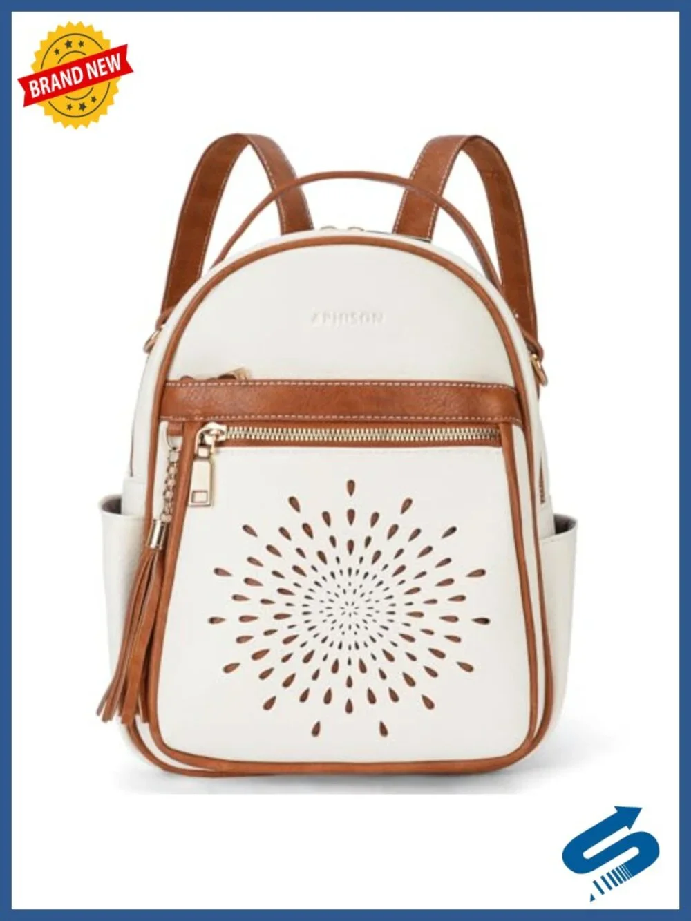 Small PU Leather Backpack Purse for Women Casual Lightweight Travel Daypack